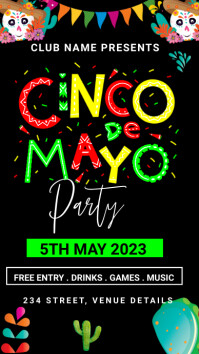 cinco de mayo flyers เรื่องราวบน Instagram template