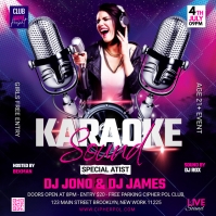 karaoke music party สี่เหลี่ยมจัตุรัส (1:1) template