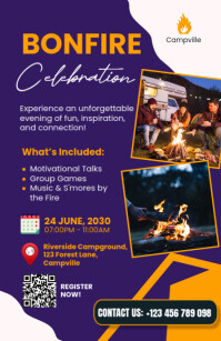 Purple Modern & Minimal Bonfire Celebration Tabloid แทบลอยด์ template