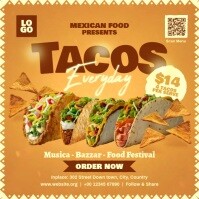 Tacos Mexican Food Ad Post Template